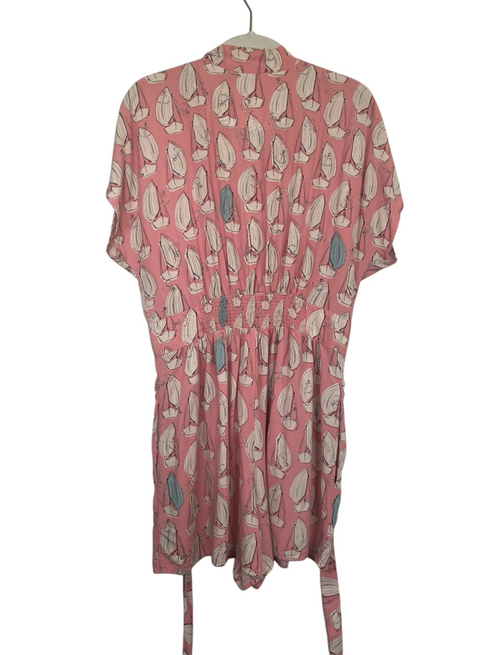 Anthropologie Maeve Tourista Sailboat Print Pink Romper Size 12 Travel - Picture 5 of 13